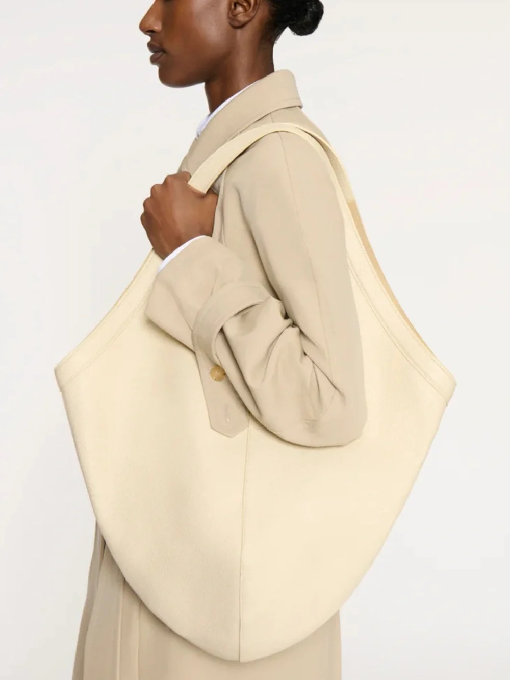 Mansur Gavriel Olive Pebbled Leather Hobo - Picture 5 of 5